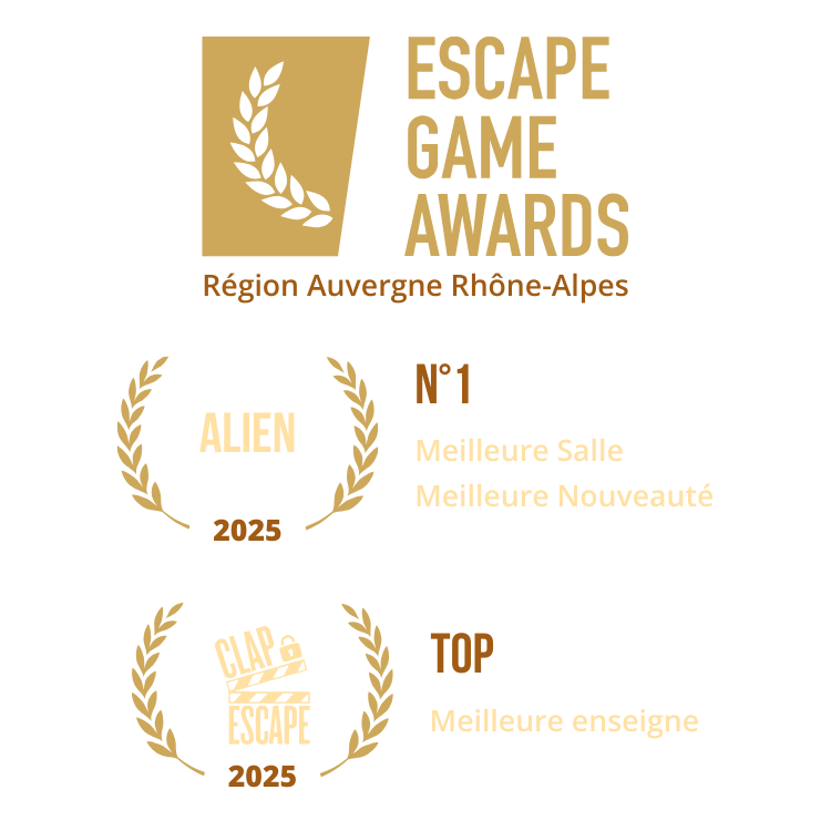 Escape Game Awards: Alien Meilleure salle 2025, Clap Escape Meilleure Enseigne