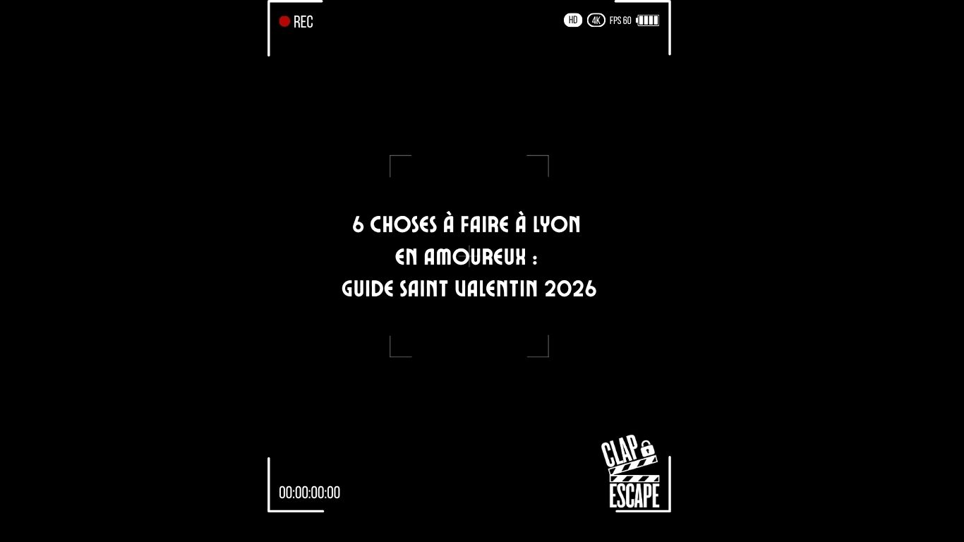 Préparez votre weekend amoureux à 1h de Lyon ! Découvrez les meilleures sorties : de l'escape game cinématographique Clap Escape à une nuit insolite, vivez une Saint-Valentin inoubliable.